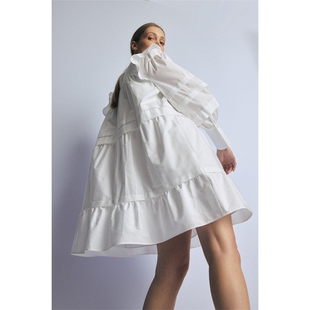 Kleid Volants weiß